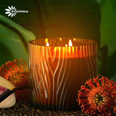 Bom preço A vela Scented do aroma do limão do OEM em volta da chama de vidro do copo personalizou on-line